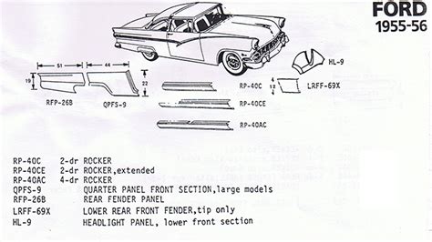 1955 ford sheet metal|1955 Ford sheet metal parts.